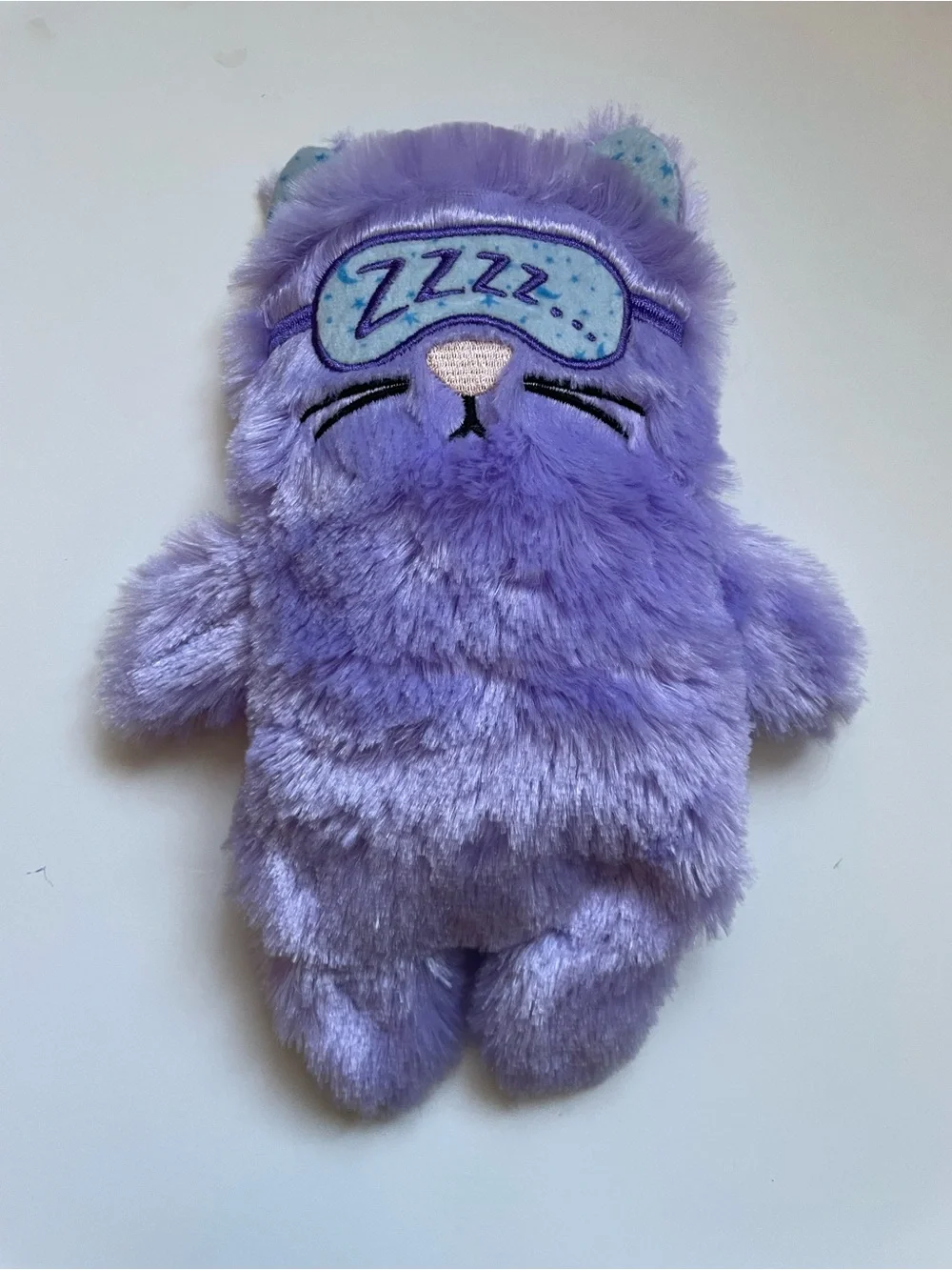 Plush Purple Cat Toy with Sleep Mask - Unbranded